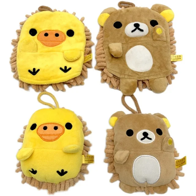 Product Review: Cute Rilakkuma Plush Glove Rag Kawaii Kiiroitori Chick Bear Anime Duster Screen Glass Mirror Cleaning Cloth Hangable Dishcloth