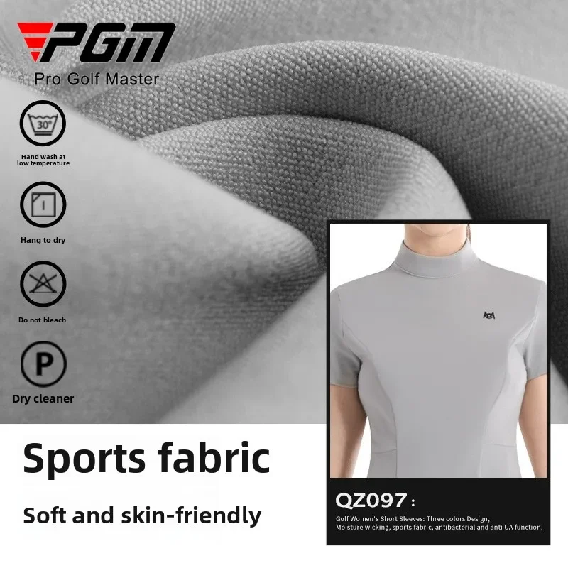 PGM Women's Golf Summer Slim Fit Waist Slimming A-line Dress Short Sleeved Women's Skirt Korean Version QZ097