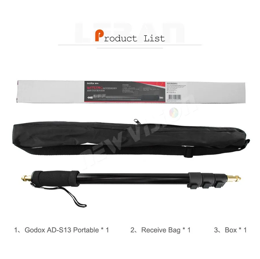 Light Boom Pole Stick AD-S13 55-160cm 1/4 Male Thread for WITSTRO Flash AD180 AD
