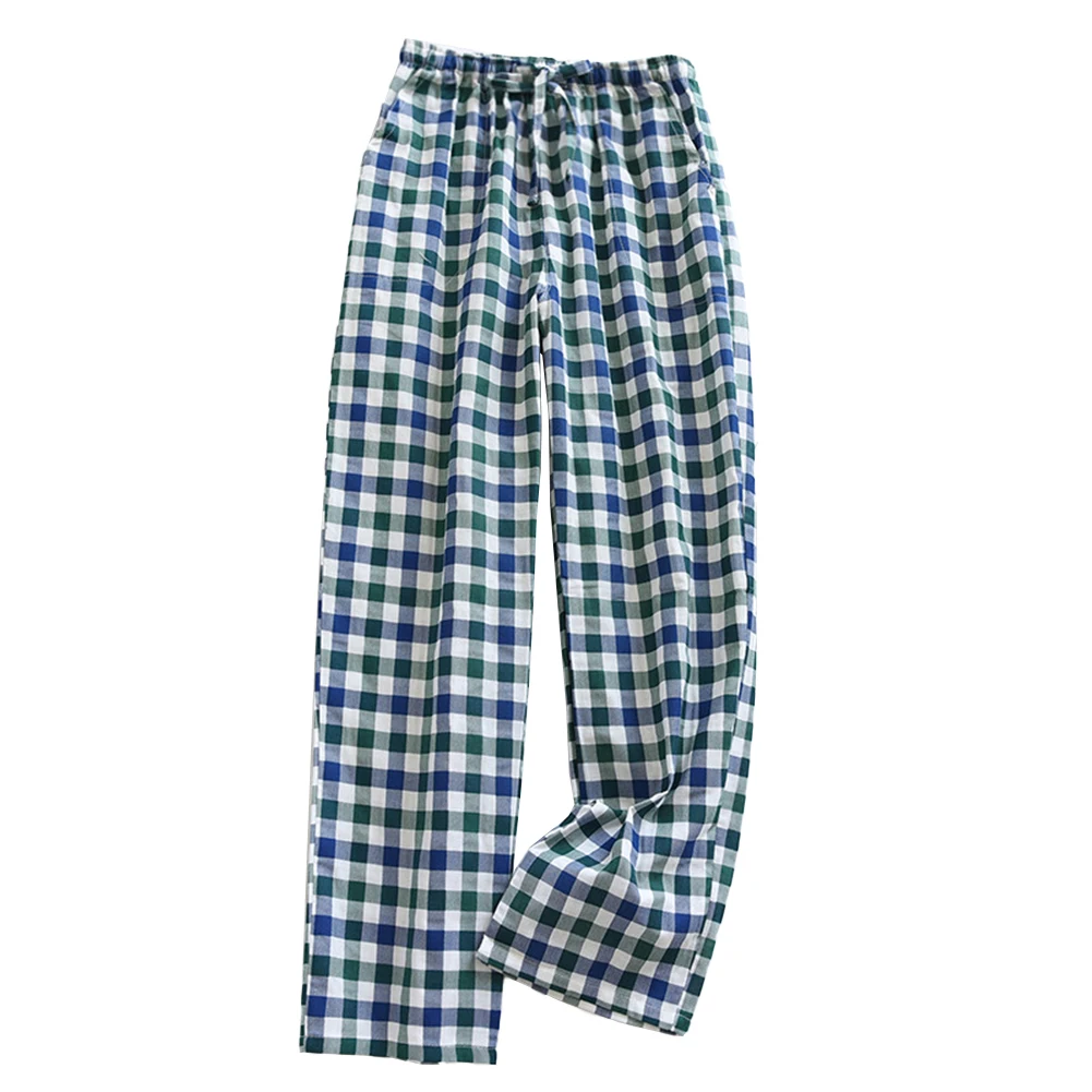 Men’s Casual Loose Plaid Pyjama Pants Cotton Flannel Leisure Lounge Bottoms Trousers Daily Comfortable Pajamas Loungewear fdfklak cotton pajamas pants home wear women sleepwear night pant loungewear sleep bottoms loose trousers pantalones de mujer