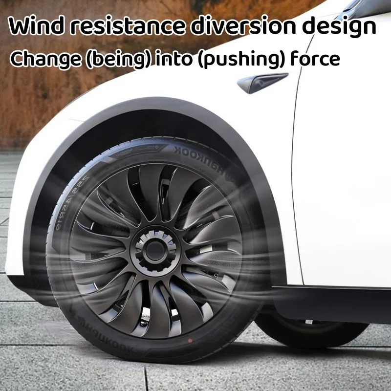 4PCS 19-Inch HubCap For Tesla Model Y-Automobile Performance Wheel Cap Replacement Hub Cap Full Rim Cover Accessories