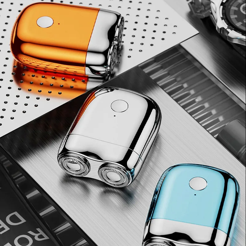 Mini Electric Shaver Men's Razor Beard Trimmer Shaver Double Head Beard Razor IPX7 Waterproof Rechargeable Portable Pocket