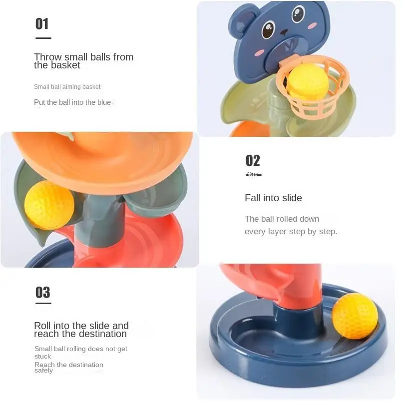 Educational Game Baby Toy Rotating Rolling Ball Pile Tower Gliding