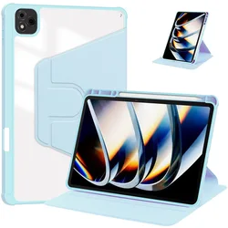 11 - Inch Acrylic Rotating Stand Tablet Cover & Case for Infinix Xpad 11inch (Sky blue)