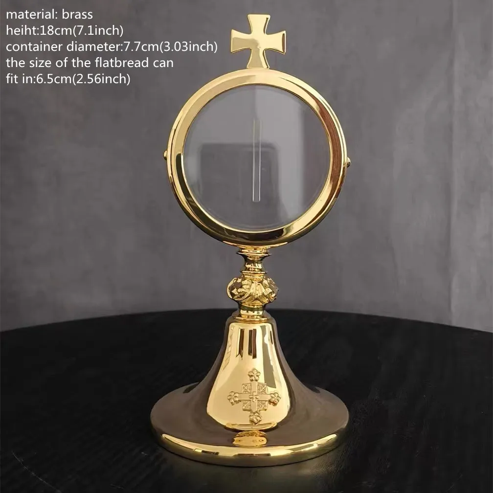 Holy Box Gold Plated Holy Box for Home Decoration Holy Monstrance Catholic Church Supplies Religious Box Christian Supplies