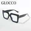 Large Square Frame Anti-Blue Light Reading Glasses Retro Luxury Brand Designer Black Eyeglasses Computer Transparent Eyewear 6