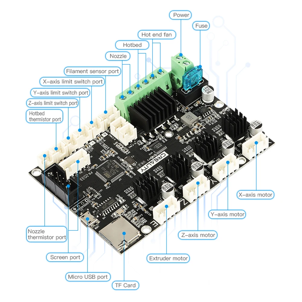 Creality Impressora 3d 32 Bits v 4.2.7 Visão Silenciosa Mainboard Tmc2225 Marlin 2.0.1 Mudo Placa-mãe para Ender Series Ender5