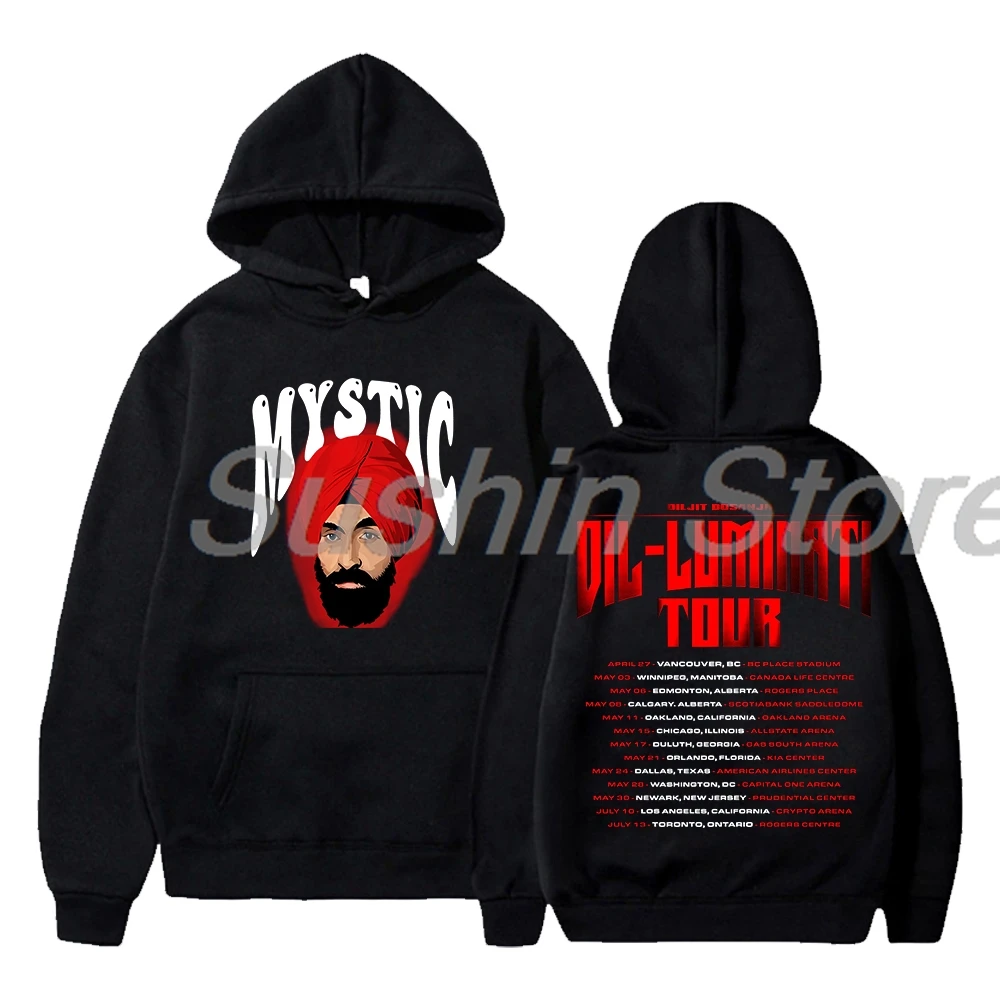 

Diljit Dosanjh Mystic Hoodie Dil-Luminati Tour 2024 Long Sleeve Streetwear Women Men Hooded Sweatshirt Hip Hop Clothes