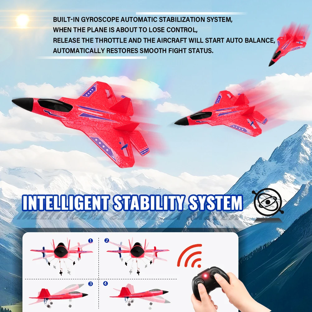 F22 Raptor RC Plane 2CH Remote Control Foam Aircraft With