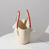 Lovely Rainbow Cloud Handbag Handmade Cotton Woven Bags Seaside Holiday Beach Bag Straw Weave Bag Kids Girls Fashion Accessories 4