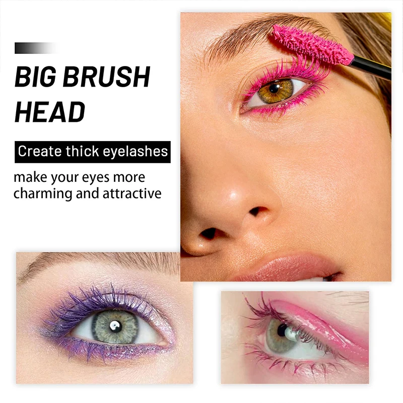 Colored Mascara Eyelashes, Purple Blue Red White Black Colorful Waterproof Mascara Charming Long Lasting Voluminous Mascara Eye_voghion.com
