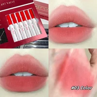 Matte Liquid Lipstick Kit Non Stick Cup Waterproof Lip Gloss Long Lasting Korean Cosmetics Makeup For Women Red Lipstick Box Set 2