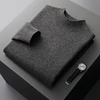 Winter Double Thick Men's Cashmere Sweater With Semi-High Neck High-End Warm Wool Knitted Bottoming Shirt 3
