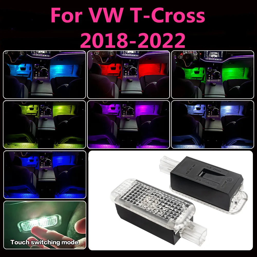 Led Rgb Car Interior Atmosphere Lamp Footwell Light Accessori Decorativi Per Vw T-Cross Tcross T Cross 2018 2019 2020 2021 2022
