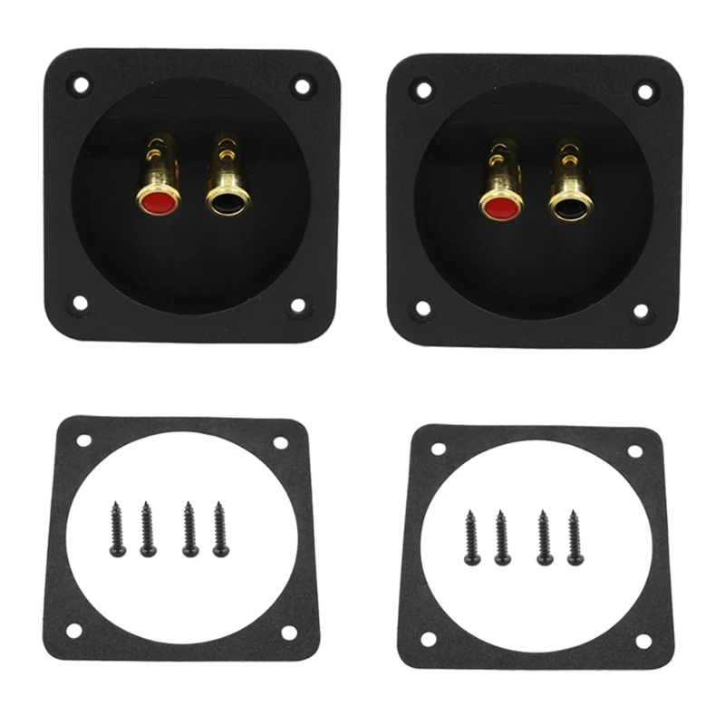 

Subwoofer Speaker Junction Box Square Back Panel Wiring Terminal with 2 Position Speaker Terminal Binding Post Connector