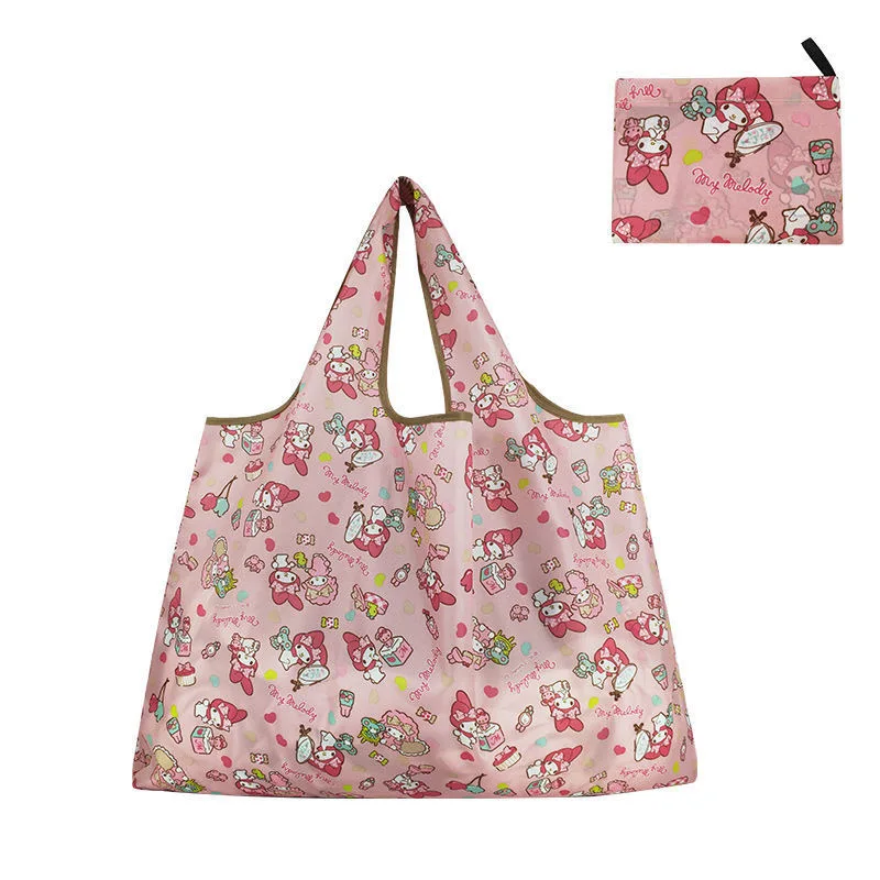 

Kawaii My Melody Portable Foldable Waterproof Shopping Bag Large Capacity Fashion Buggy Bag Eco-friendly Tote Bag