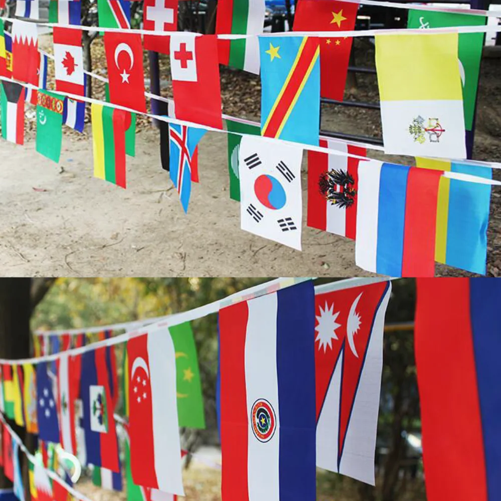 50/100/200 Countries National Flag14x21cm 20x30cm String Flag Countries Around…