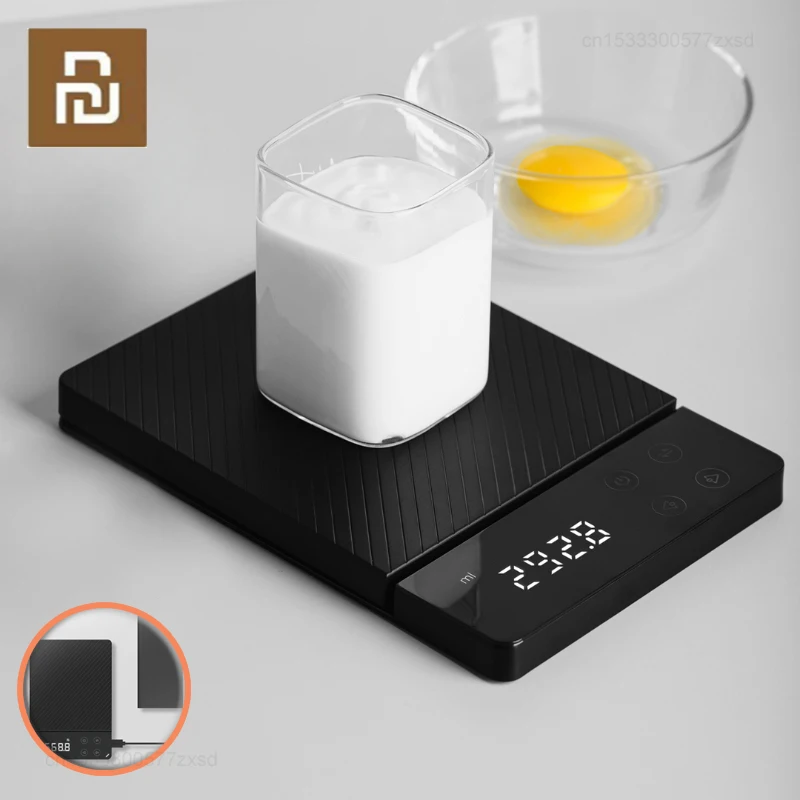 Цифровые электронные весы Xiaomi DUKA ATuMan ES1, бытовые многофункциональные перезаряжаемые кухонные весы с ЖК-экраном и HD-подсветкой, 3-8 кг