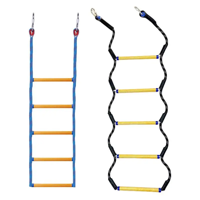 5 Step Boat Rope Ladder Portable Boat Rope Ladder Extension Fishing Rope Boarding Ladder Swim Ladder For Yacht Kayak Motorboat