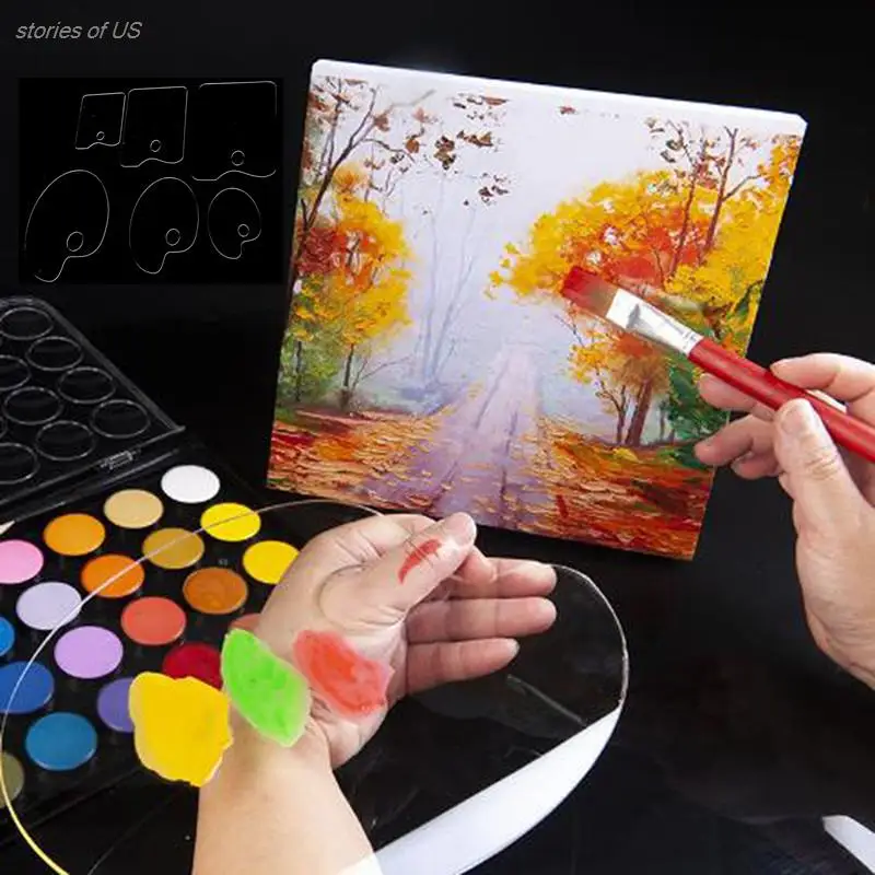 20*30cm Clear Acrylic Artist Paint Mixing Palette Makes Cleanup