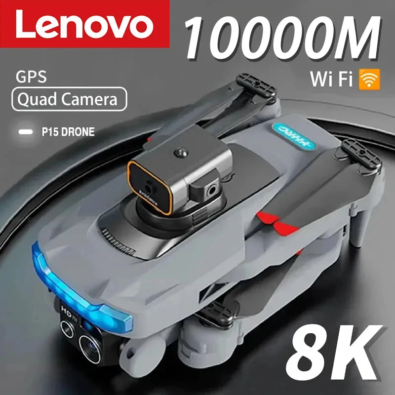 레노버 P15 드론 전문 8K GPS 듀얼 카메라, 장애물 회피, 광학 흐름 포지셔닝, 브러시리스 RC 10000M, 무료 배송