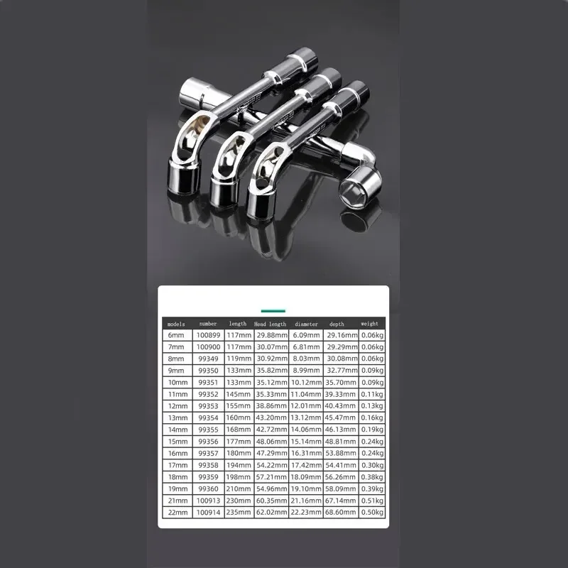 Hardware Tools - Mirror Perforated Wrench - L-shaped Elbow Socket Wrench -7-shaped Milling Mouth Manual Pipe Wrench 5