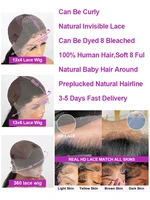 30 36 pouces perruques de cheveux humains droites 180 densité droite 13x6 Hd dentelle frontale perruque cheveux humains pré-plumés cheveux brésiliens pour les femmes 6