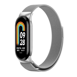 Magnetic Milanese Loop Replacement Strap - Elegant Bracelet Accessory - Mi band 8 9 (Silver)