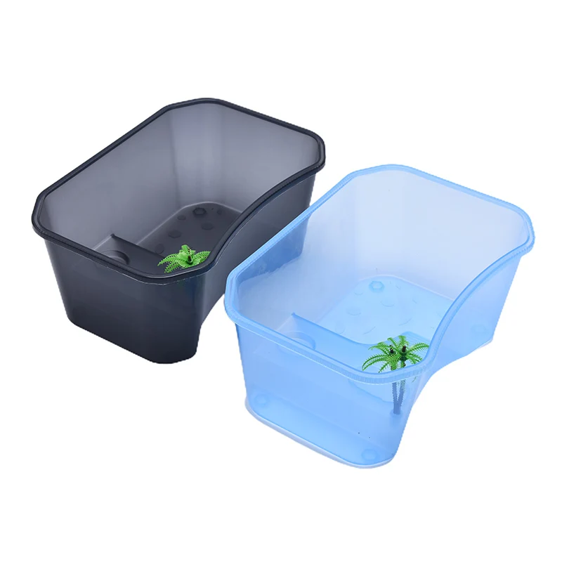 Aquarium Tank Vivarium Box Reptile Vivarium Box Turtle Tortoise with Basking Ramp Tank Breeding Food Tool Feeding Box with Basking Platform Home Aquarium