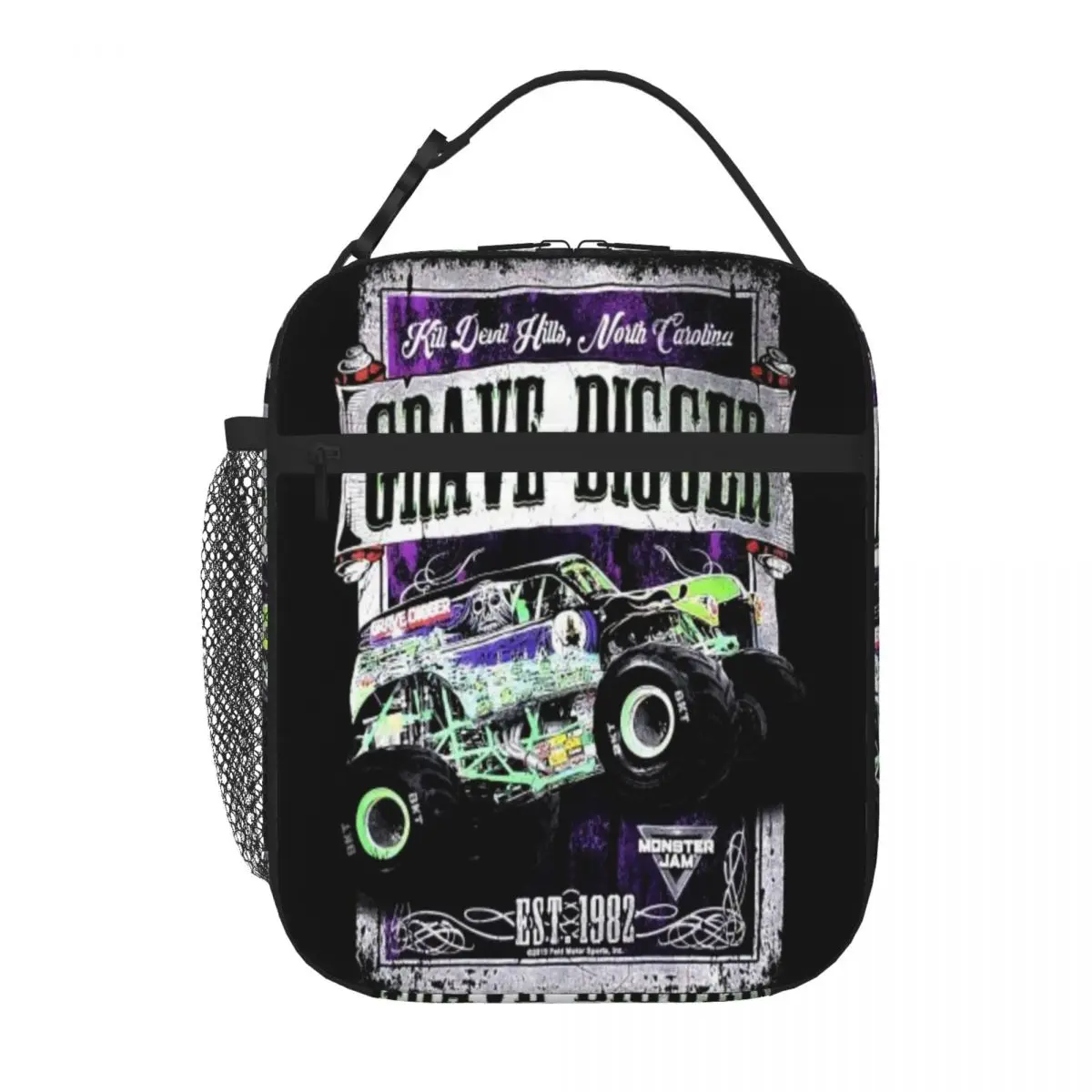 Grave Digger Monster Truck Black Monster Jam Lunch Tote Lunch Box Thermo Container Lunch Bags For Women