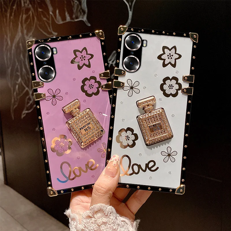 Luxe Diamant Bouteille De Parfum étui pour huawei P50 P40 P30 Lite P20 Y7A Y6P Y8P Y9S Mate 40 30 20 Pro Protection Souple Pho_voghion.com