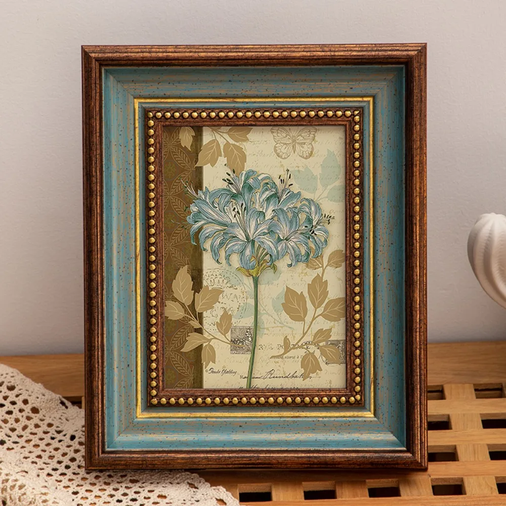 Vintage Black Rustic Resin Photo Frame - 6 Inch Desktop Ornament Display