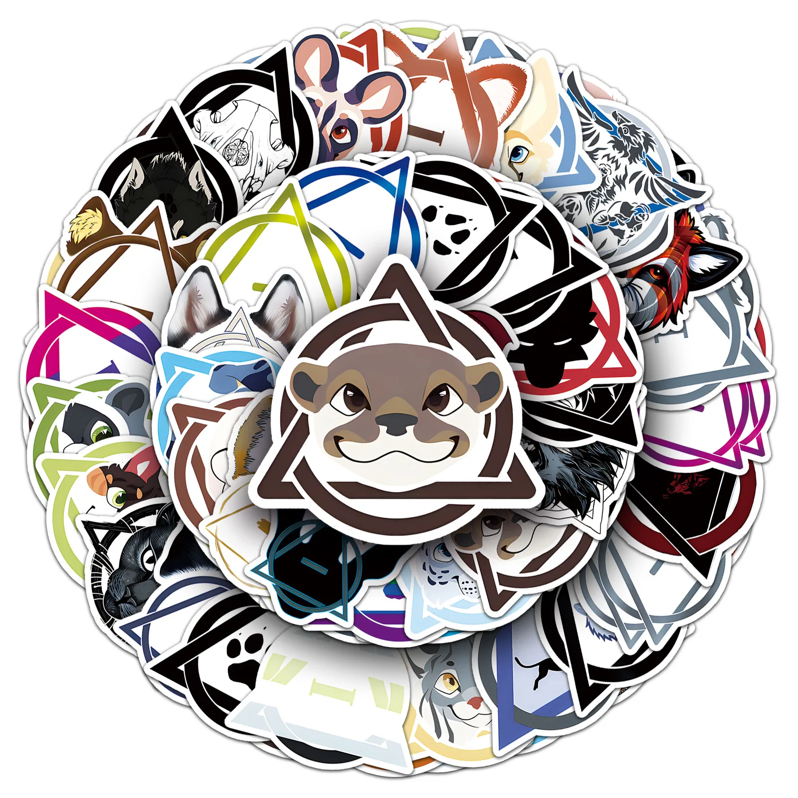 Cartoon Stickers Decorative Stickers Animal Stickers Cartoon Animal Stickers 10/30/50PCS Cool Therian Animal Cartoon Sticker Decals Toys DIY Suitcase Skateboard Phone Luggage Bike Stickers Gift