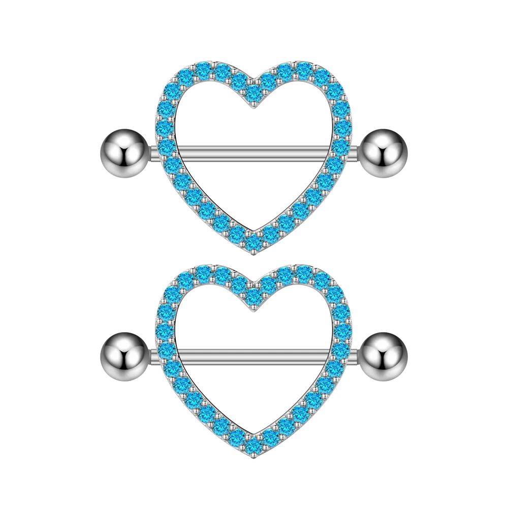 6 Anelli Per Piercing Capezzolo E Lingua - Acciaio Inossidabile Con Cristalli - Foto 5