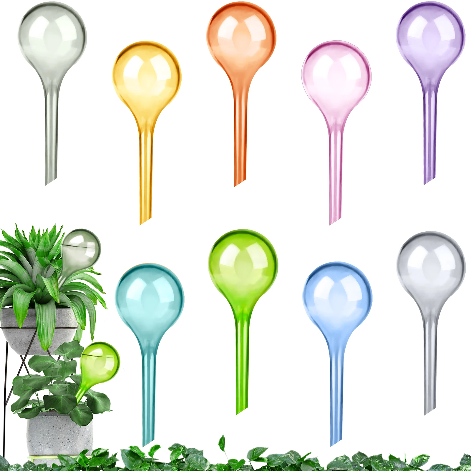 4/8/9pc Plant Watering Bulbs Automatic Selfwatering Globes Plastic