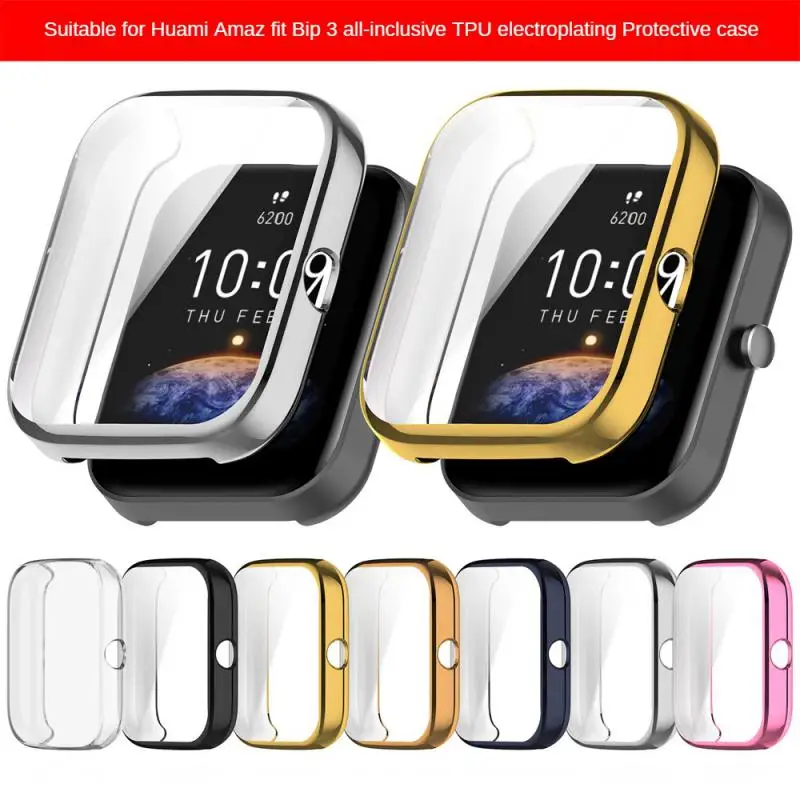 

Подходит для Amazfit Bip3 Гальванизированный защитный чехол Точная посадка Tpu гальваническое покрытие доступно для смарт-часов Bip3