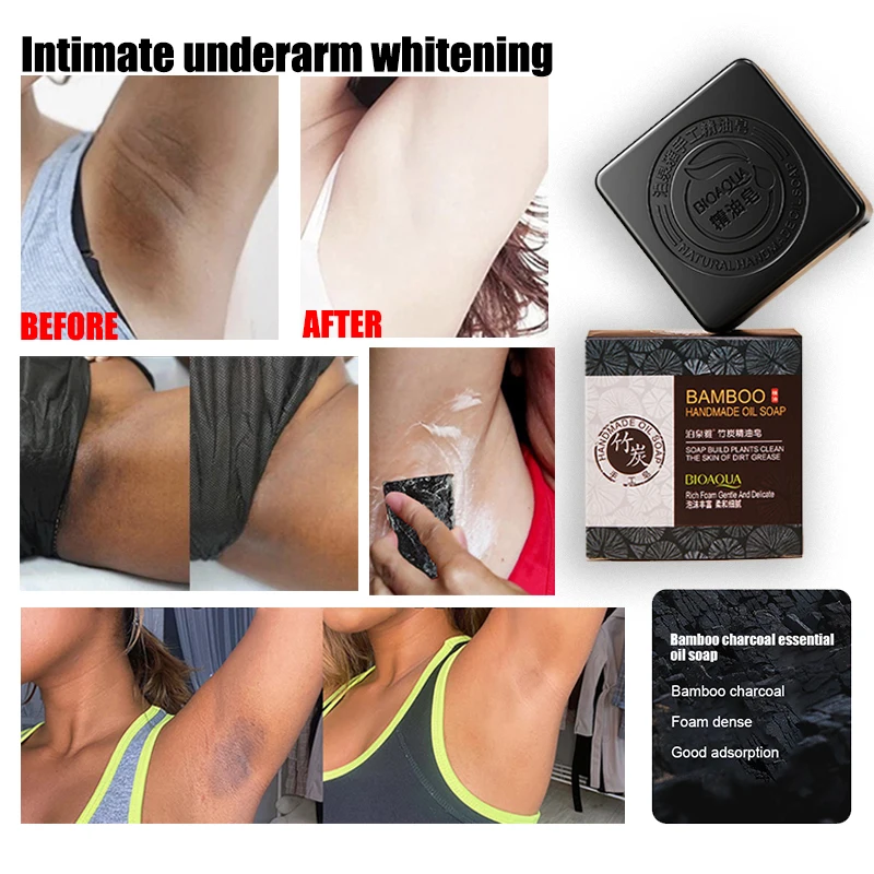 

Vagina Whitening Africa Nigeria Handmade Soap Lighten Dark Bikini Line Bamboo Charcoal Cleansing Soap Remove Dullness Skin Care