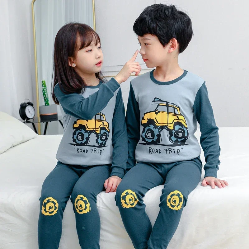 Boys Girls Pajamas Spring Long Sleeves Children's Clothing Sleepwear Cotton Pyjamas Sets For Kids 2-10 Years kids pajamas set kids pajamas pajama sets kids clothing set