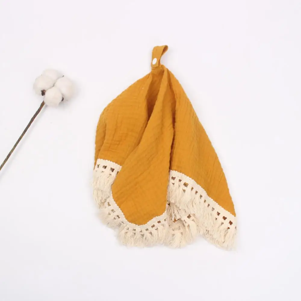 Tassel Baby Towel Face Towel Baby Bath Bib Sweat-absorbing Handkerchief Cotton Burp Cloth Soft Absorbent