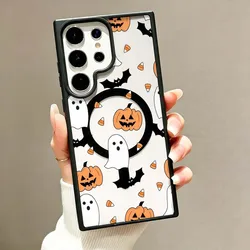 Stylish Halloween Pattern Phone Case with Magnetic Wireless Charging Compatibility - Galaxy S24 (083EHA0201BKY)