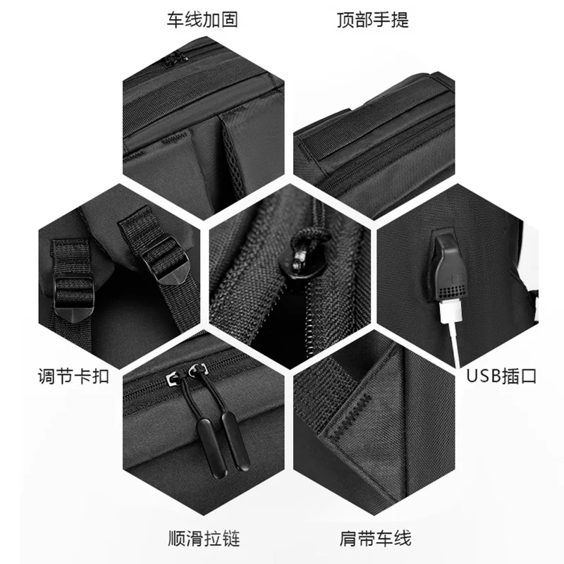 Zaino per Laptop da Uomo, Grande Capacità, Impermeabile, Borsa da Viaggio per Pendolari, Zaino Casual per Ufficio e Scuola - immagine 4