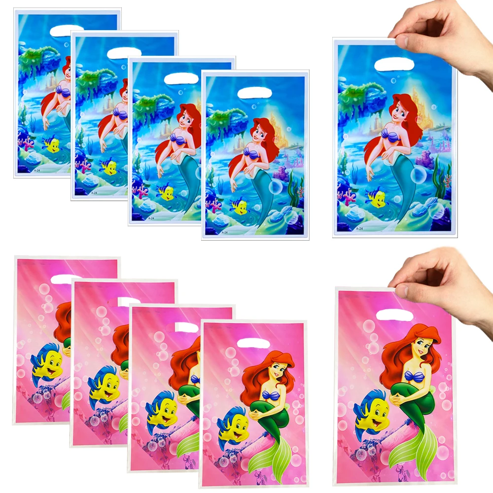 Mermaid Ariel Gift Bag Plastic Biscuit Candy Bag Mermaid Theme