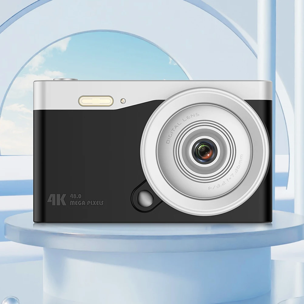 4K Video Camera Auto Focus HD Photography Travel Selfie Camera 48MP Kids Campus Selfie Mini Camera 16X Zoom 2.8 Inch IPS Screen