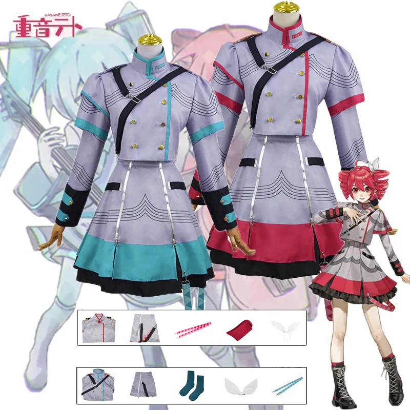 

Vtuber Kasane Teto Cosplay Costume UTAU Synthesizer V Comic Con Virtual Singer Adult Outfits Full Set Halloween Party for Girls