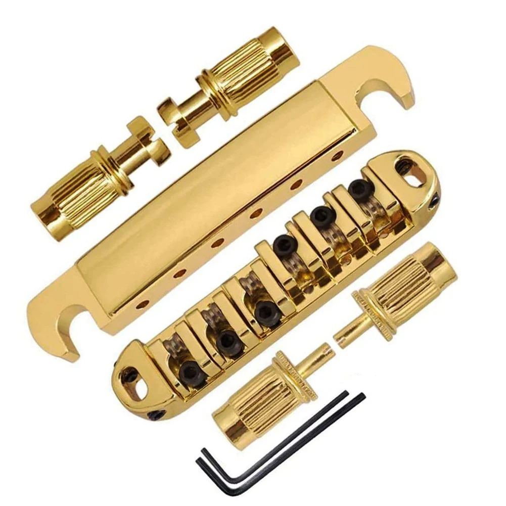 Adjustable Roller Saddle Tune-O-Matic Bridge Tailpiece With Brass Roller Saddles For LP SG Epi Electric Guitar Accessories
