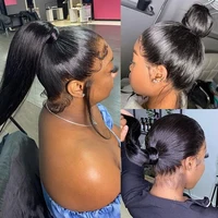 Perruque Full HD Lace Front Wig sans colle naturelle, cheveux lisses, 13x6, 30 pouces, densité 250, 360 3