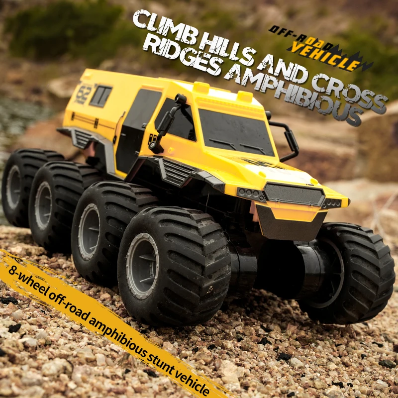 JJRC Rc Car Radio Control 8-Wheels 8X8 Off Road Amphibious Stunt Vehicle Q137 High Speed Racing Climbing Truck Children Toy Boys 5