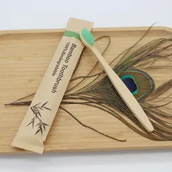 Eco - Friendly Vegan Bamboo Toothbrushes - 100 - Pack of Reusable Soft Wooden Brushes (100Pcs Green)