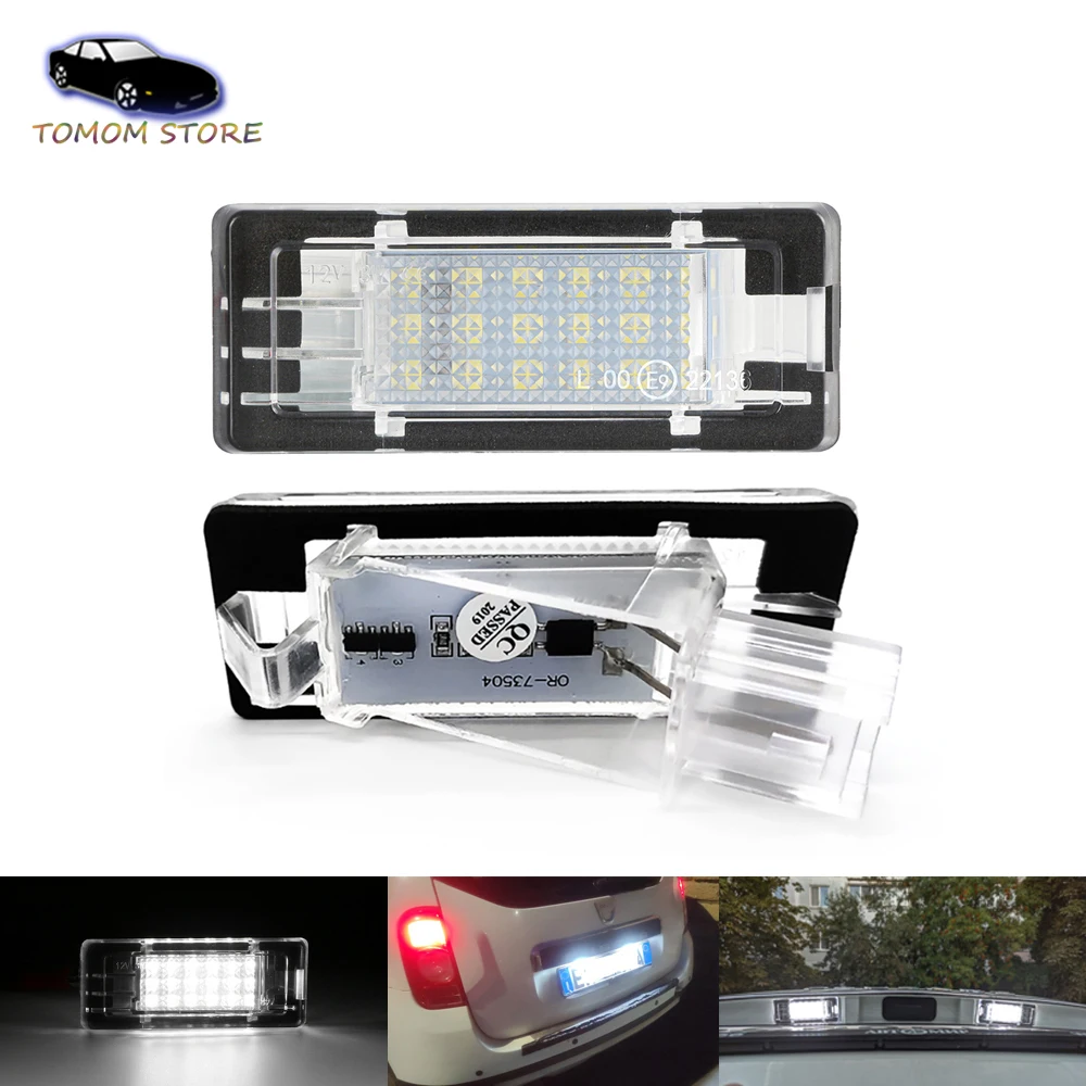 2Pcs White Rear License Plate LED Lights for Dacia Duster Logan Lodgy Car  Styling Tail Number Lamp No Error - AliExpress