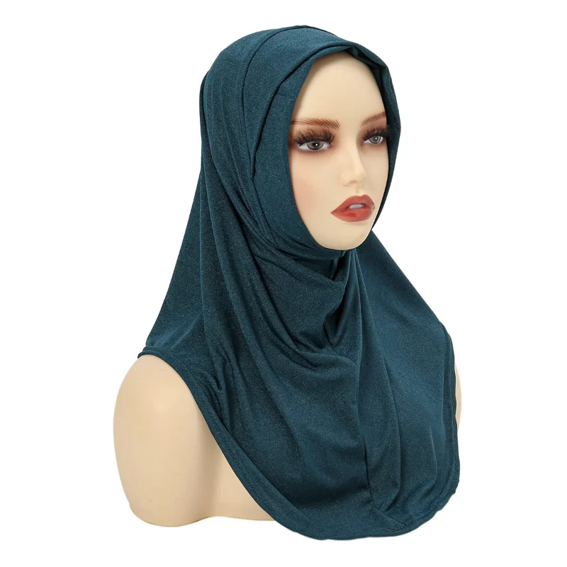 

KepaHoo Newest Elastic Jersey Cotton Hijab Undercap Islam Headband Turban For Woman Ready To Wear Muslim Plain Inner Cap Bonnet